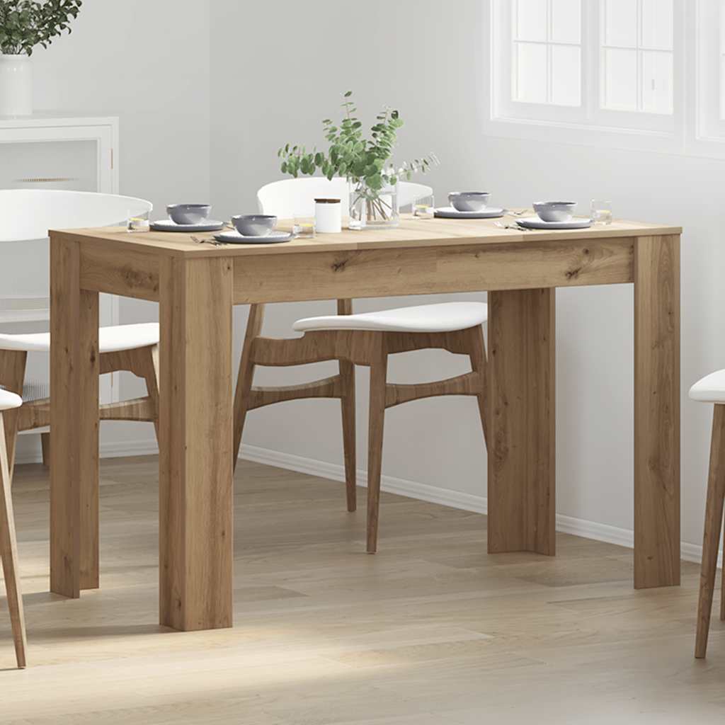 Artisan Oak Dining Table 120x60x76 cm - Engineered Wood Design