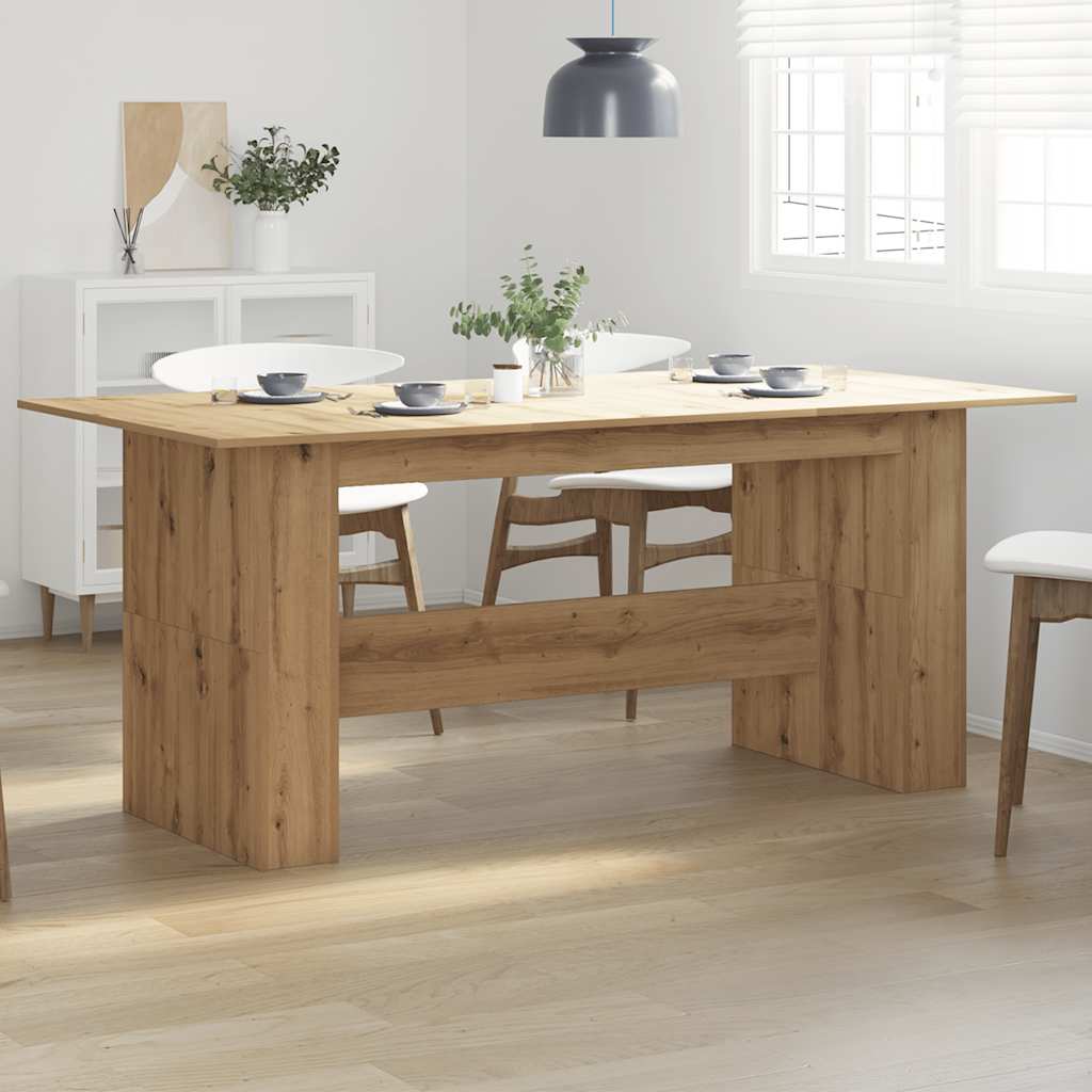 Artisan Oak Dining Table 180x90x76 cm - Engineered Wood