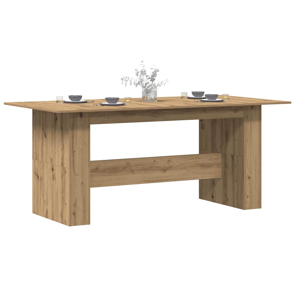 Artisan Oak Dining Table 180x90x76 cm - Engineered Wood