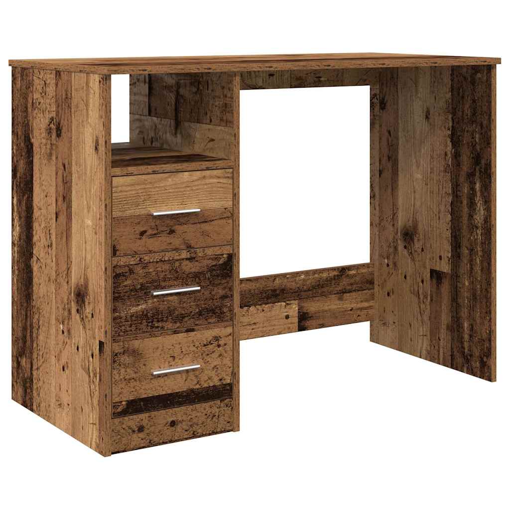 Rustic Engineered Wood Desk, 102x76x50 cm, Vintage Finish