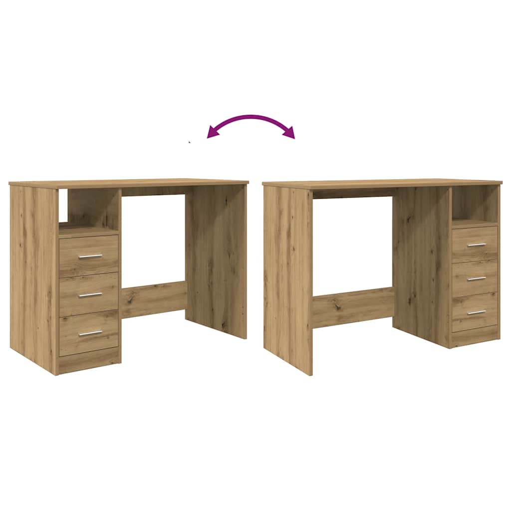 Elegant Desk Artisan Oak, 102x76x50 cm, Engineered Wood