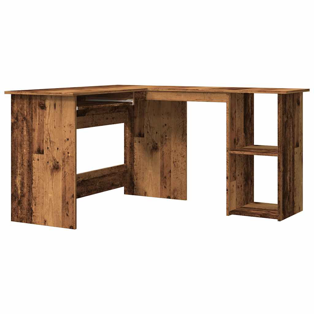 Rustic Corner Desk, 120x140x75 cm, Old Wood Finish, Engineered Wood