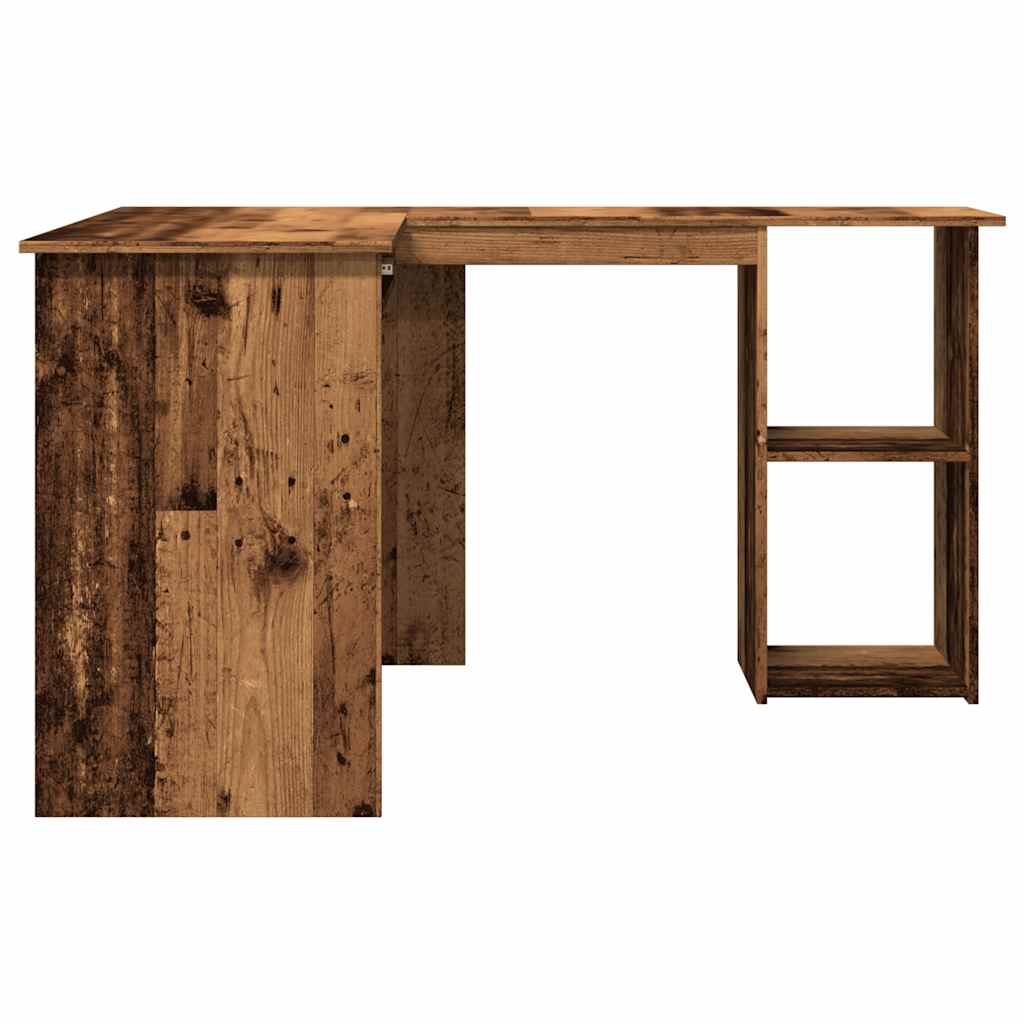 Rustic Corner Desk, 120x140x75 cm, Old Wood Finish, Engineered Wood