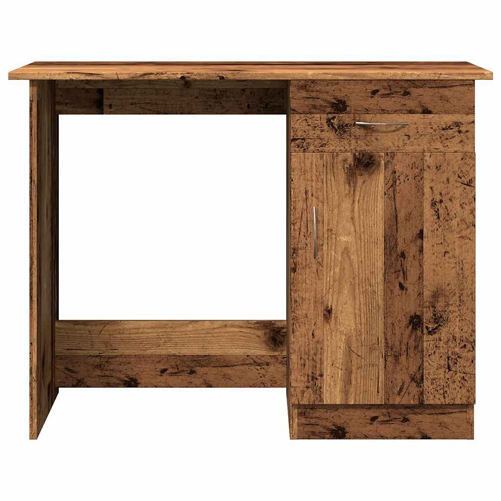 Rustic Engineered Wood Desk - 100x50x76 cm - Vintage Charm