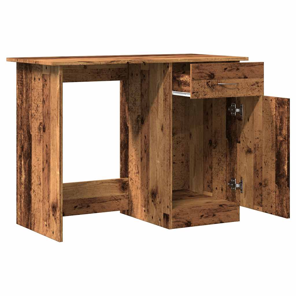Rustic Engineered Wood Desk - 100x50x76 cm - Vintage Charm