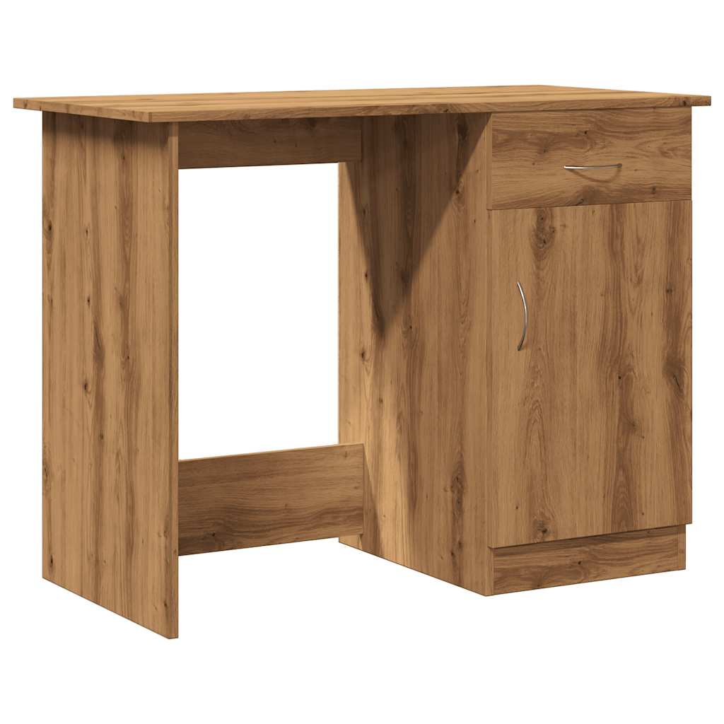 Compact Artisan Oak Desk - Engineered Wood, 100x50x76 cm