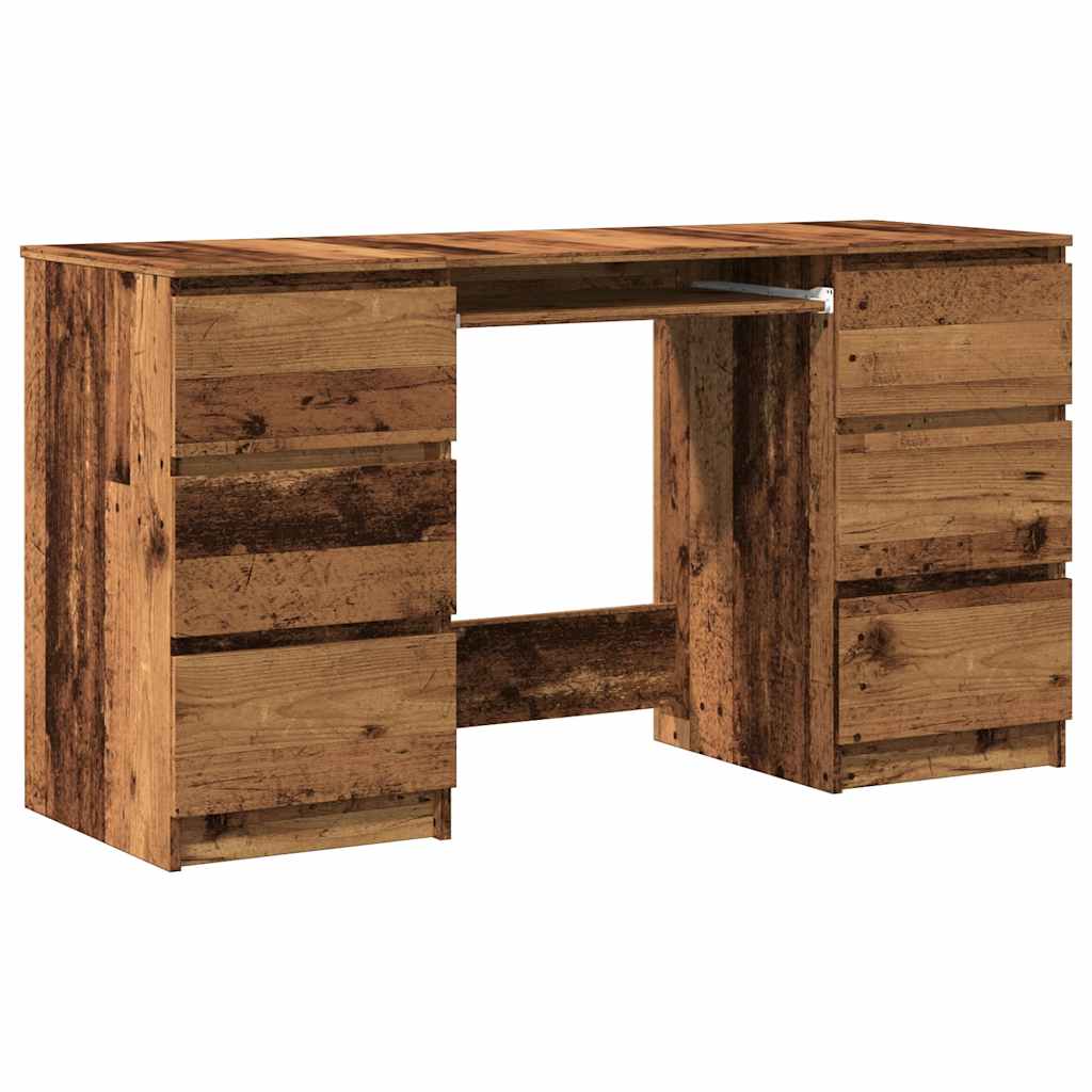 Vintage Writing Desk - 140x50x77 cm, Rustic Engineered Wood