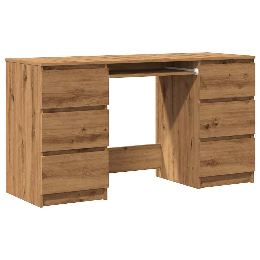 Artisan Oak Writing Desk, 140x50x77 cm, Engineered Wood