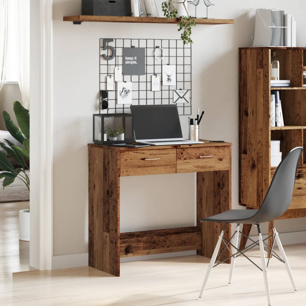 Rustic Engineered Wood Desk, 80x40x75 cm, Vintage Finish
