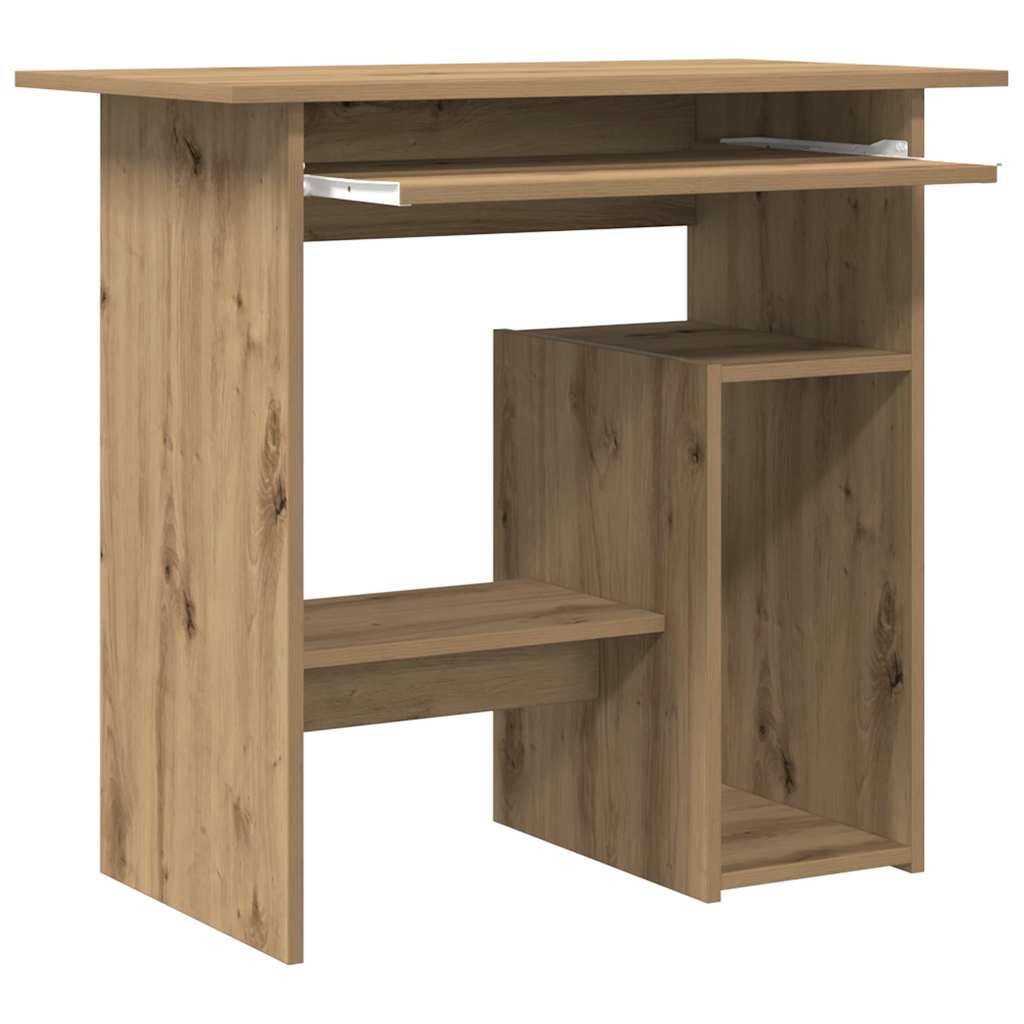 Engineered Oak Desk 80x45x74 cm - Stylish & Compact Workspace