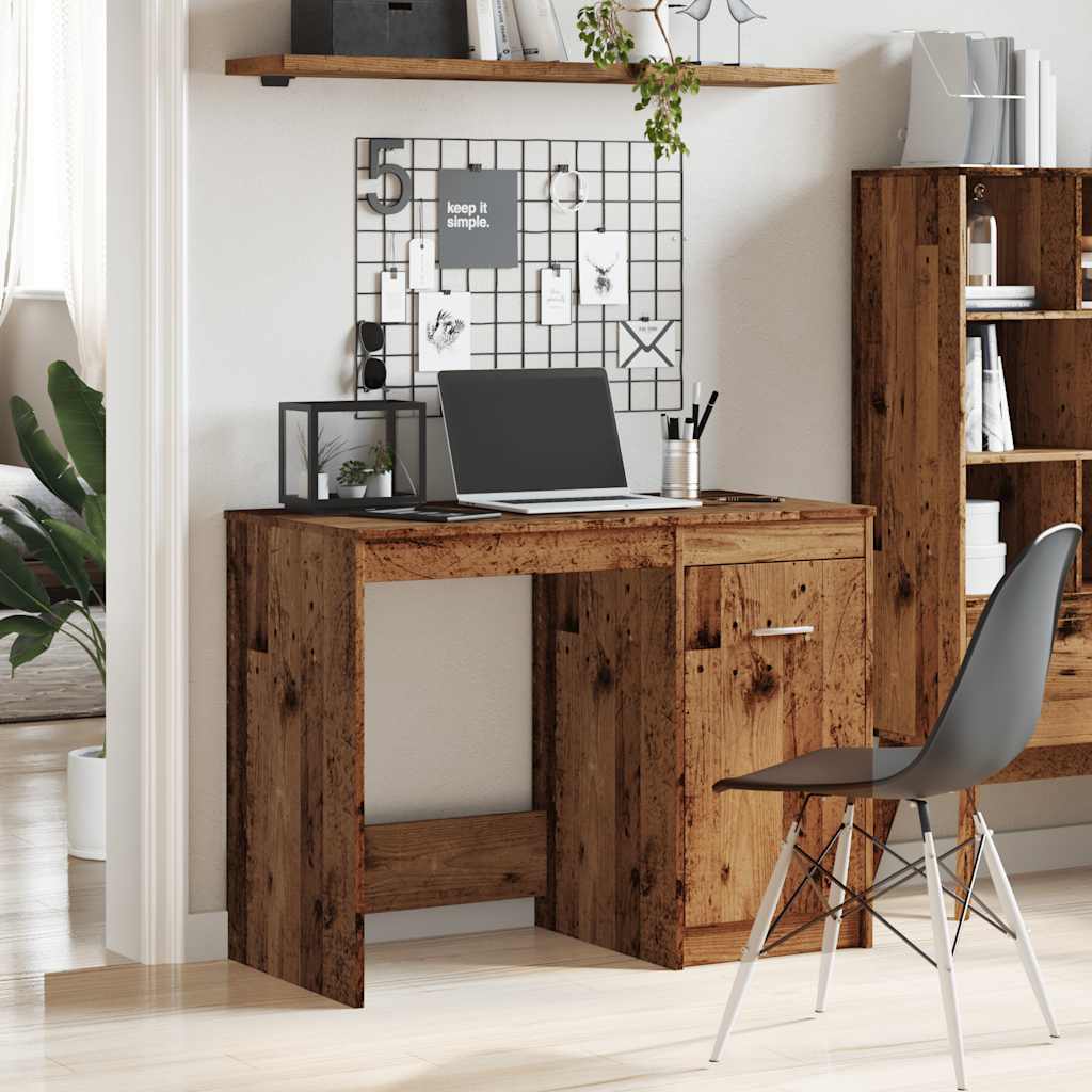 Rustic Engineered Wood Desk, 100x50x76 cm, Vintage Finish