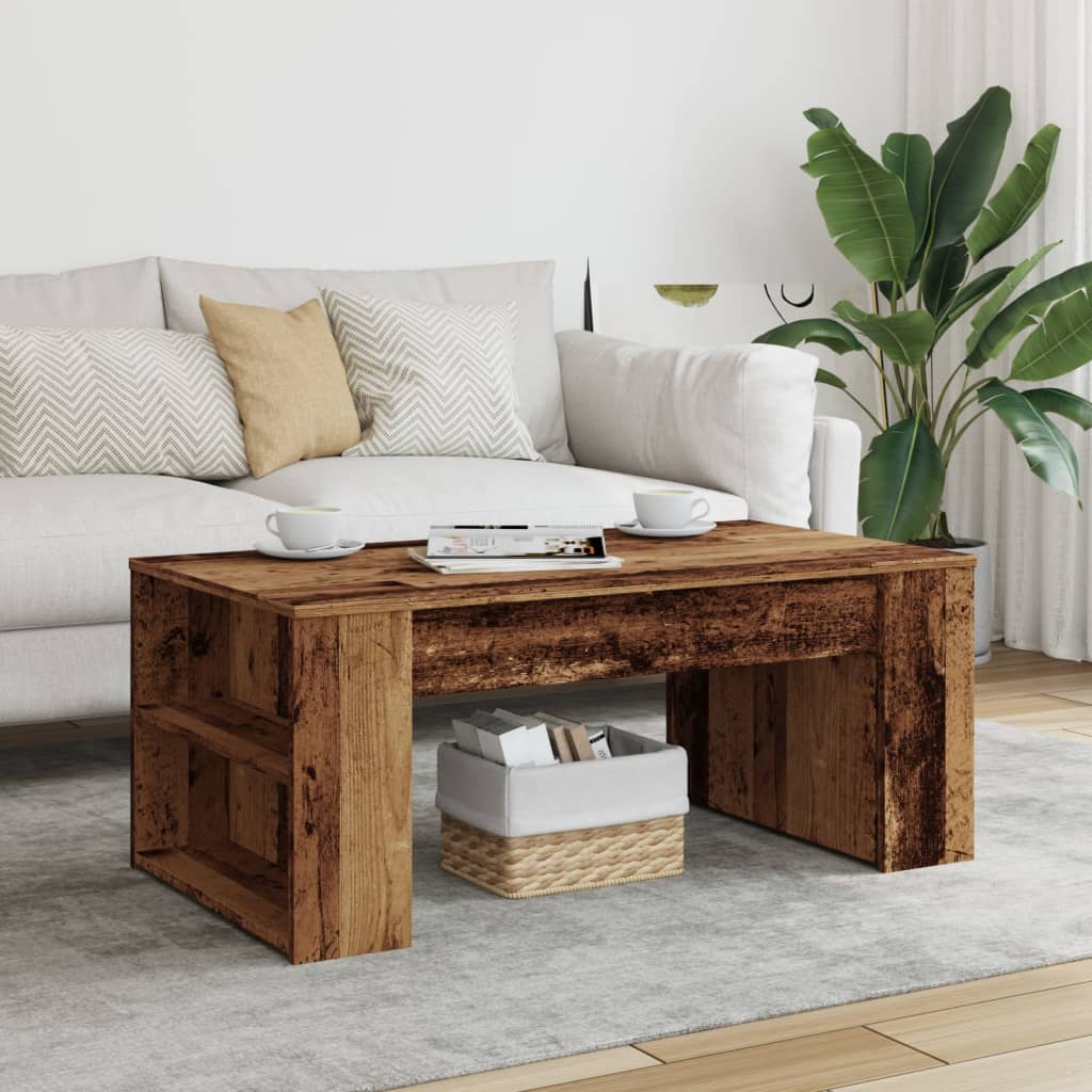 Coffee Table Old Wood 102x55x42 cm Engineered Wood