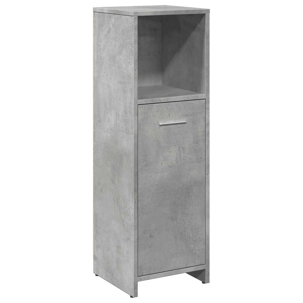 Concrete Grey Engineered Wood Bathroom Cabinet, 30x30x95 cm
