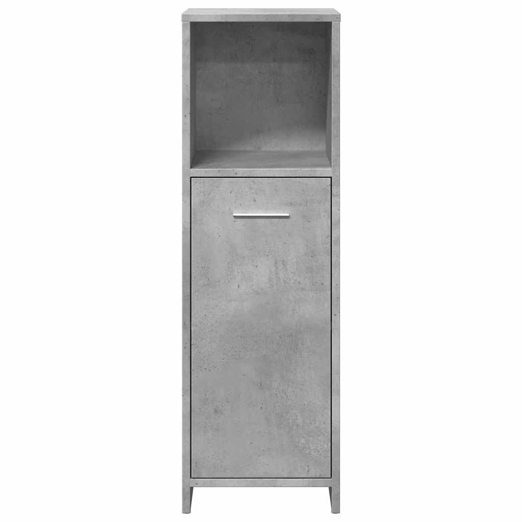 Concrete Grey Engineered Wood Bathroom Cabinet, 30x30x95 cm