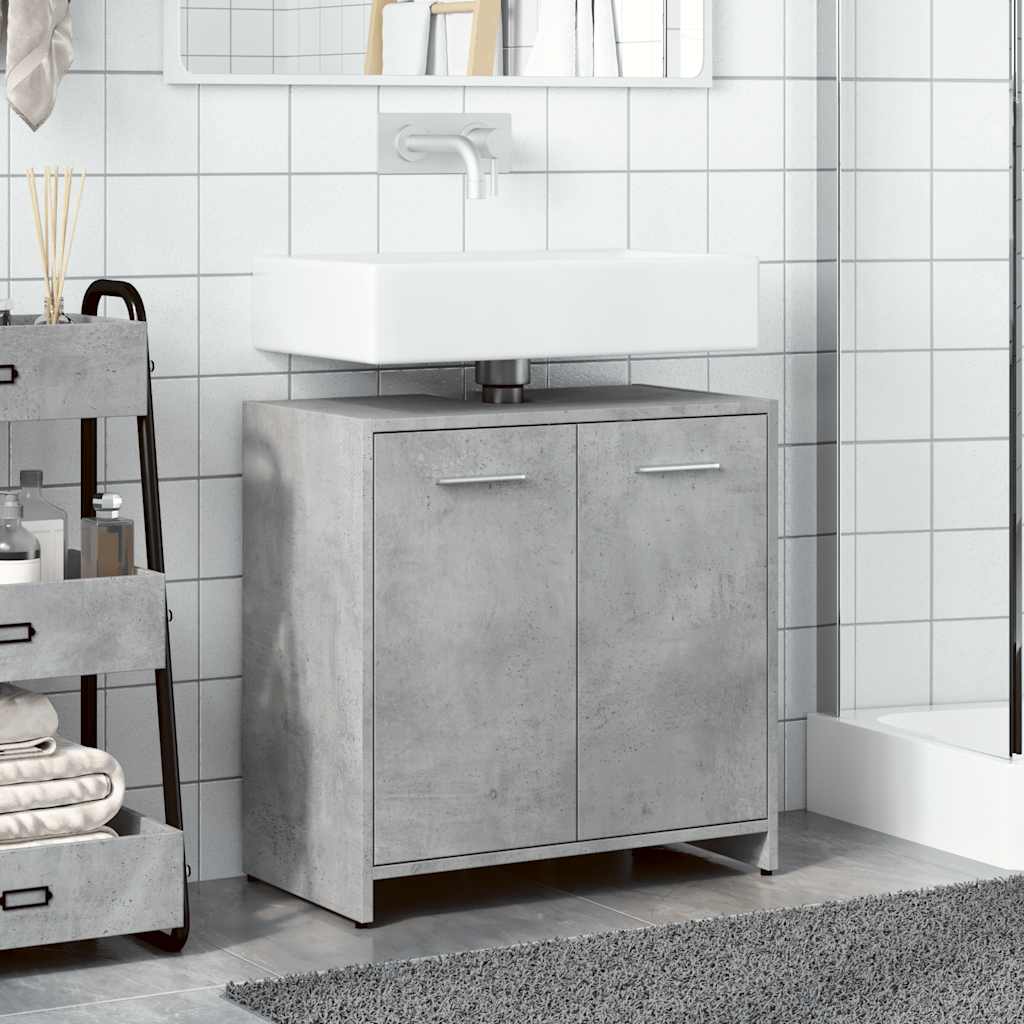 Concrete Grey Bathroom Sink Cabinet 60x33x60 cm - Engineered Wood