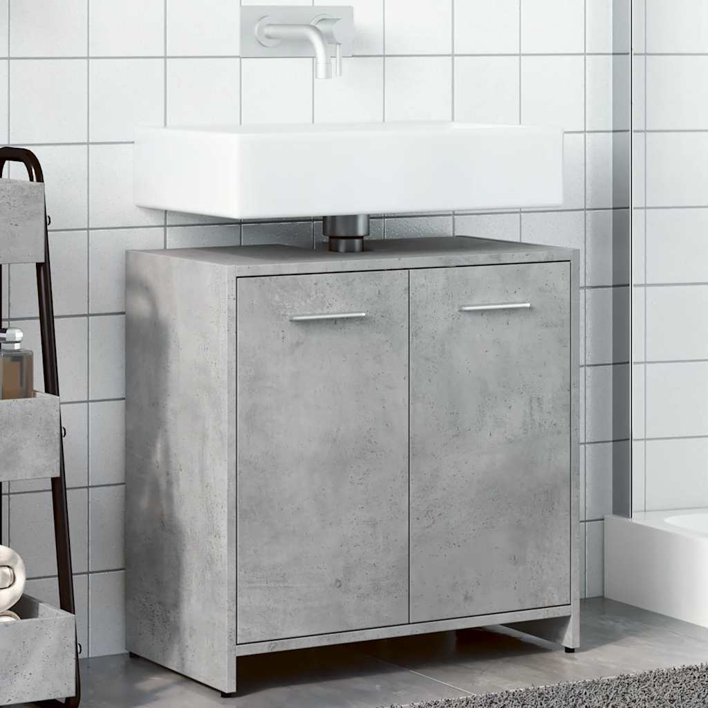 Concrete Grey Bathroom Sink Cabinet 60x33x60 cm - Engineered Wood