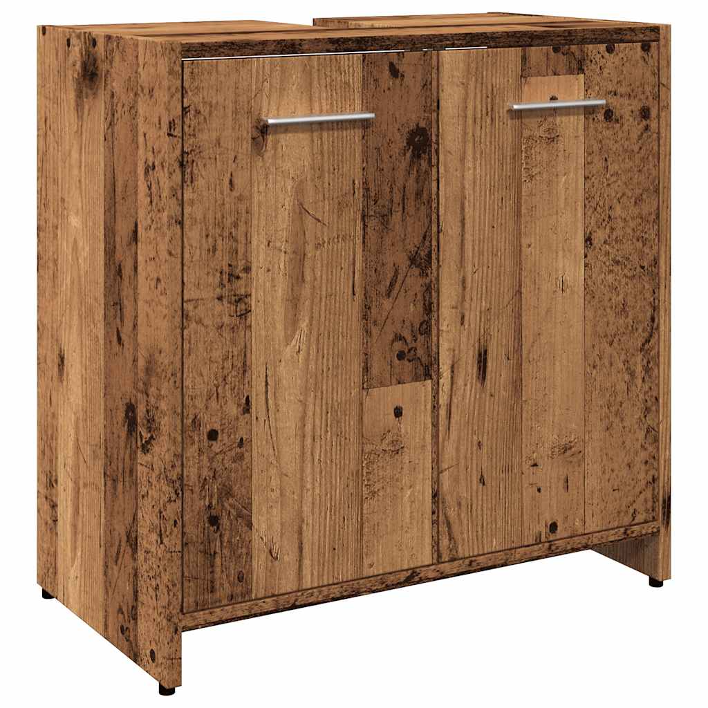 Rustic Engineered Wood Bathroom Sink Cabinet, 60x33x60 cm