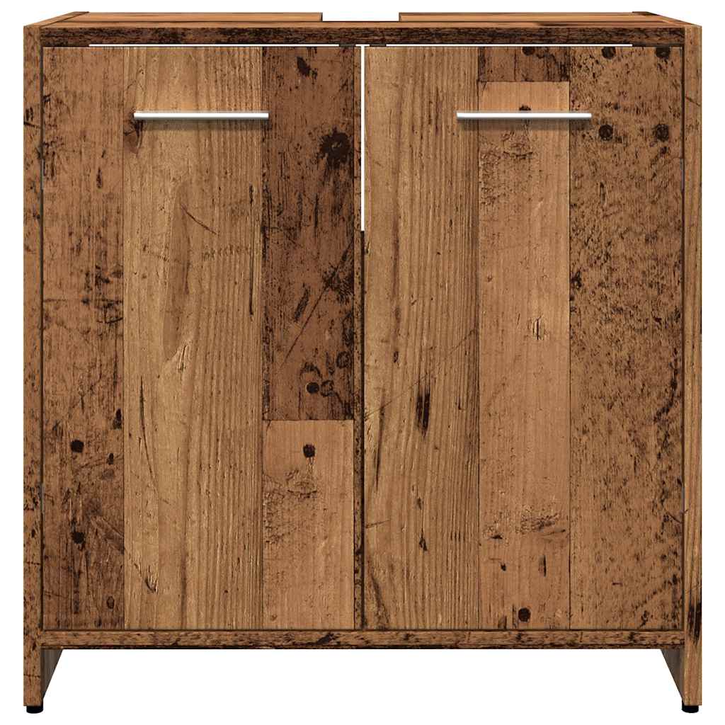 Rustic Engineered Wood Bathroom Sink Cabinet, 60x33x60 cm