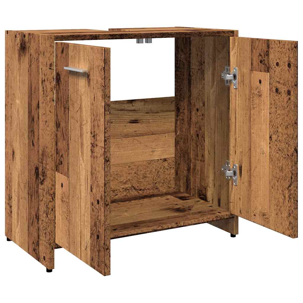 Rustic Engineered Wood Bathroom Sink Cabinet, 60x33x60 cm