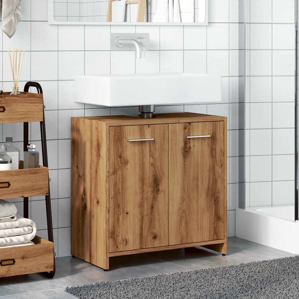 Artisan Oak Bathroom Sink Cabinet 60x33x60 cm | Engineered Wood