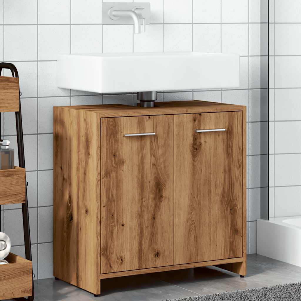Artisan Oak Bathroom Sink Cabinet 60x33x60 cm | Engineered Wood