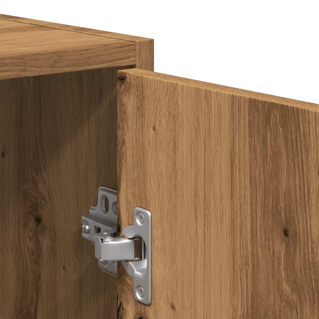 Artisan Oak Bathroom Cabinet with Mirror - Engineered Wood
