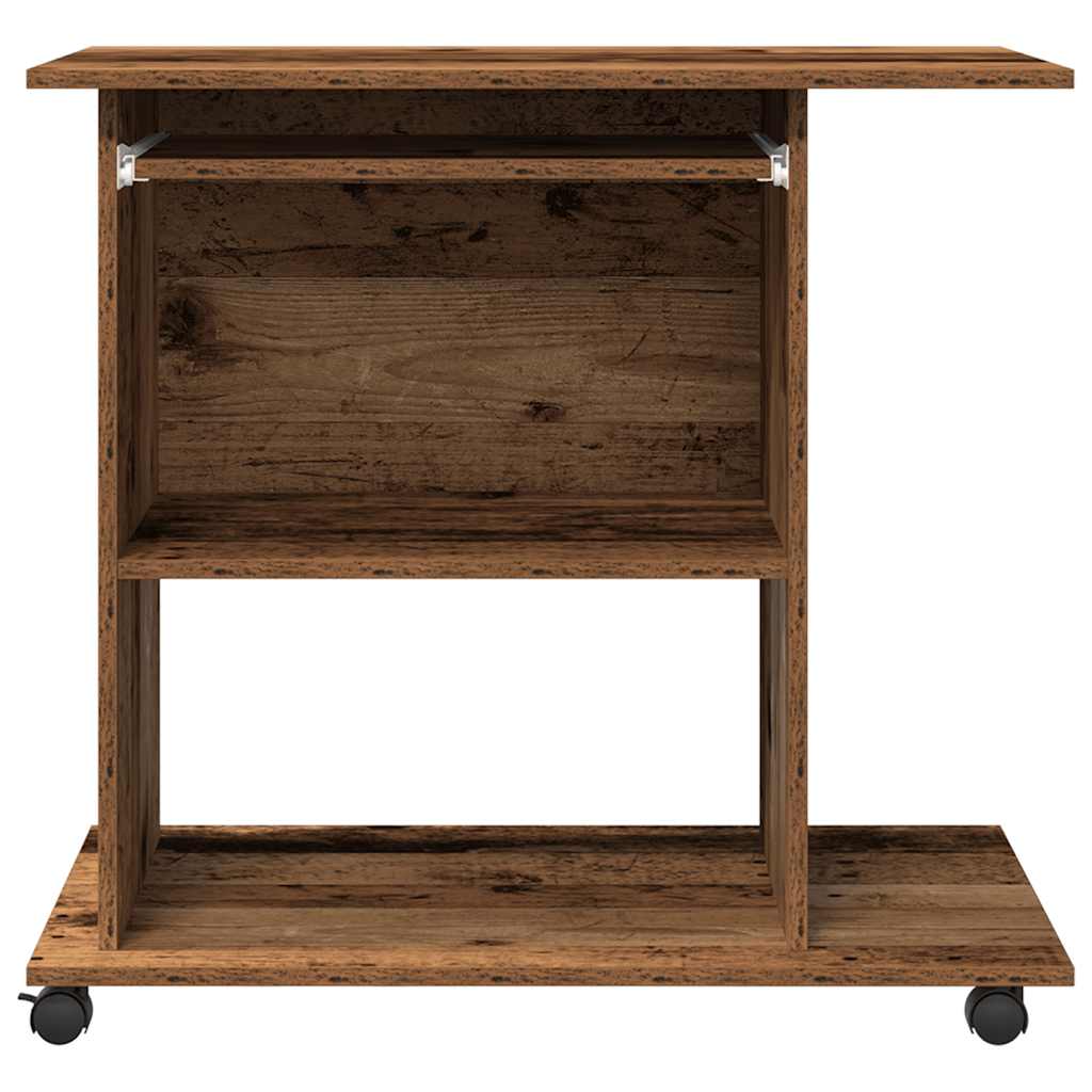 Rustic Engineered Wood Computer Desk 80x50x75 cm - Classic Charm