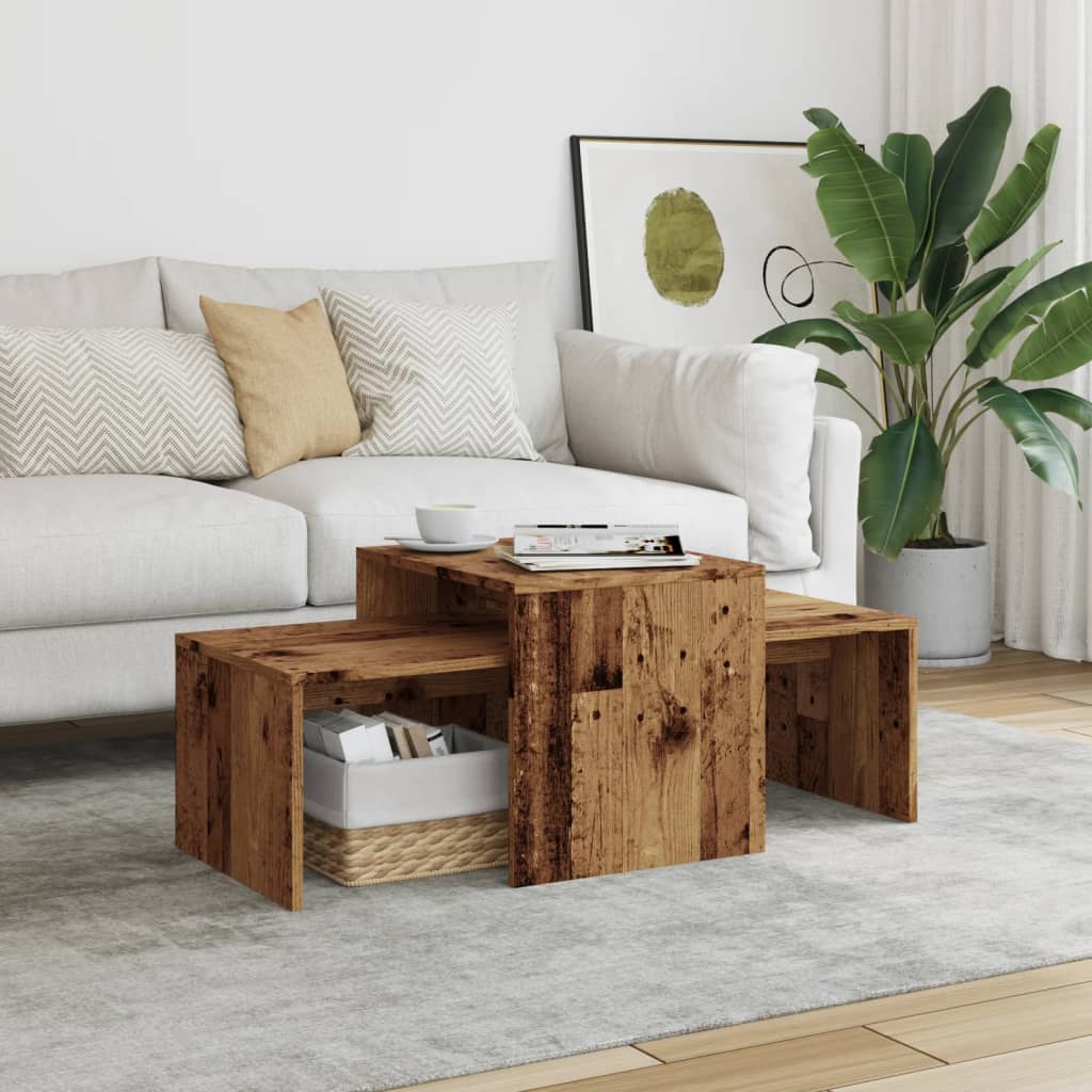 Coffee Table Old Wood 100x48x40 cm Engineered Wood