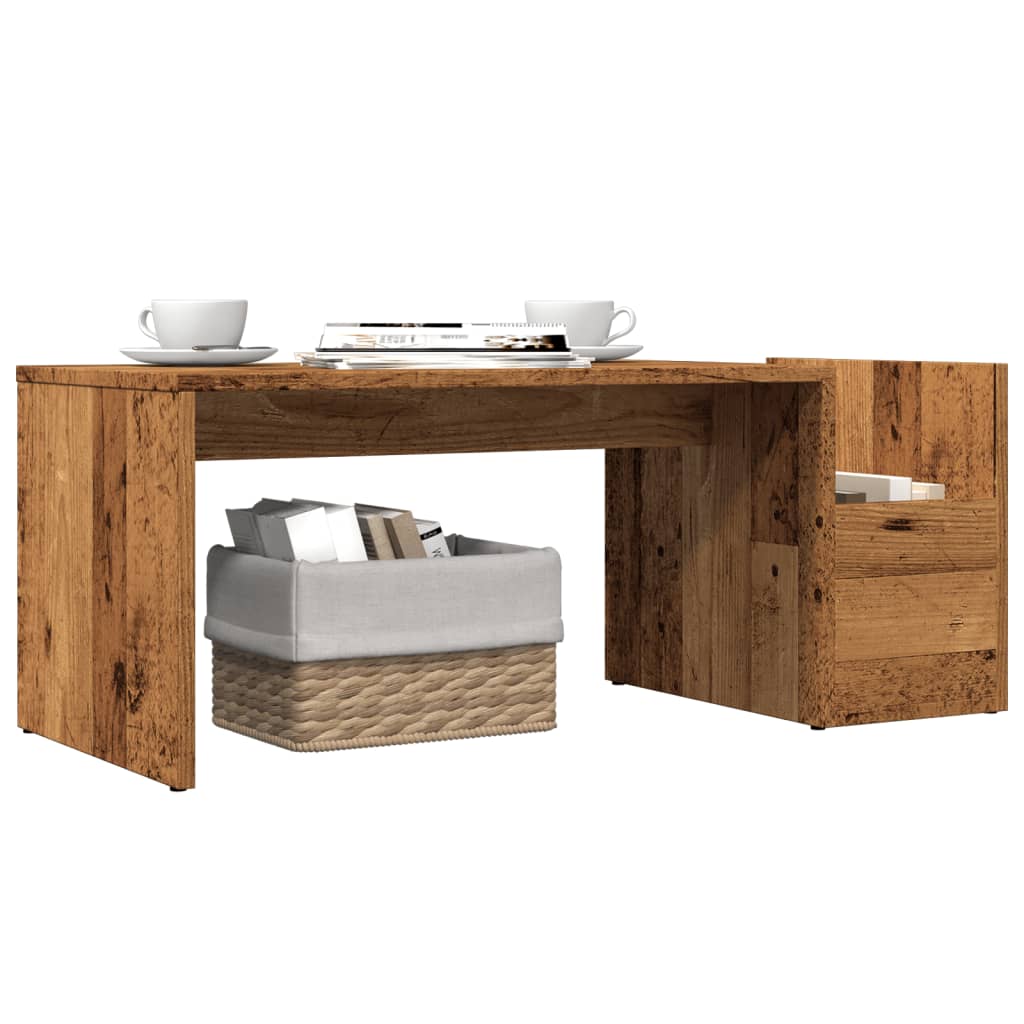 Coffee Table Old Wood 90x45x35 cm Engineered Wood