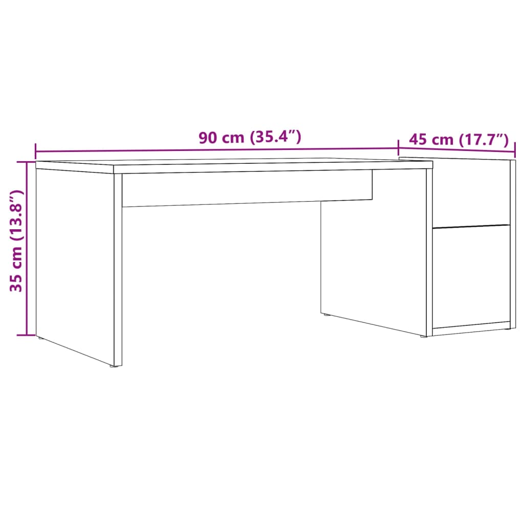 Coffee Table Old Wood 90x45x35 cm Engineered Wood