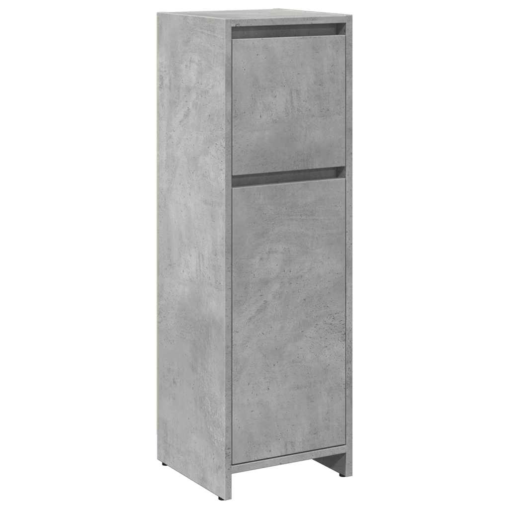 Concrete Grey Bathroom Cabinet, 30x30x95cm, Engineered Wood