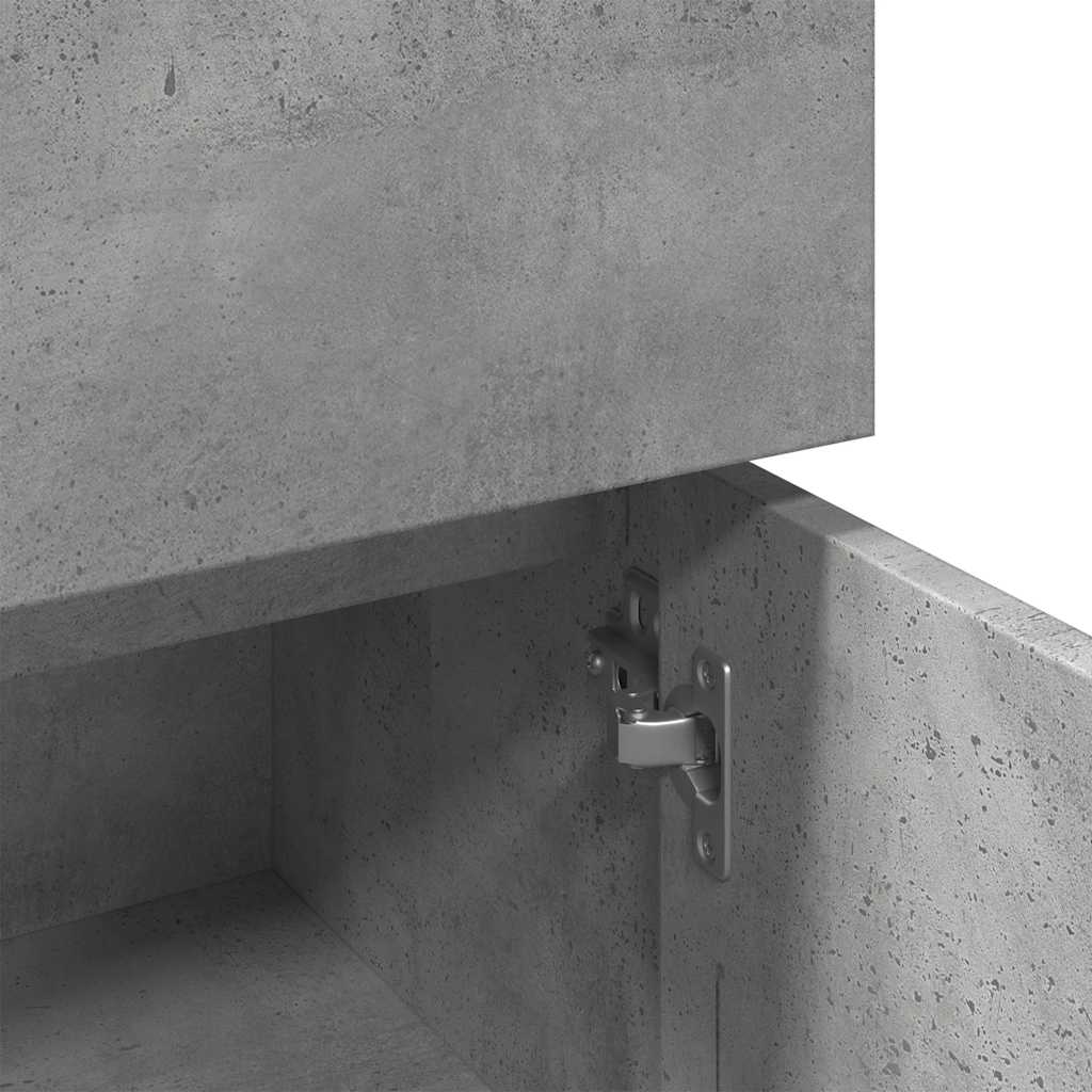 Concrete Grey Bathroom Cabinet, 30x30x95cm, Engineered Wood