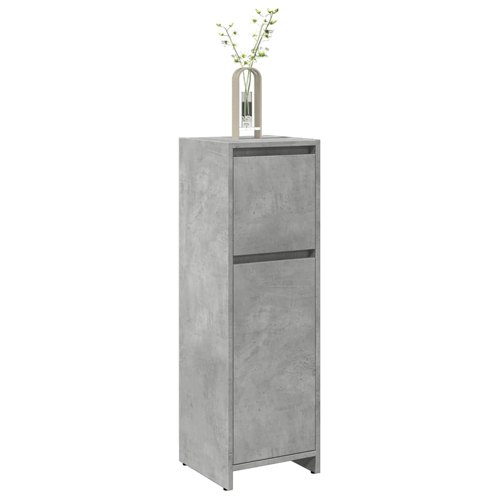 Concrete Grey Bathroom Cabinet, 30x30x95cm, Engineered Wood