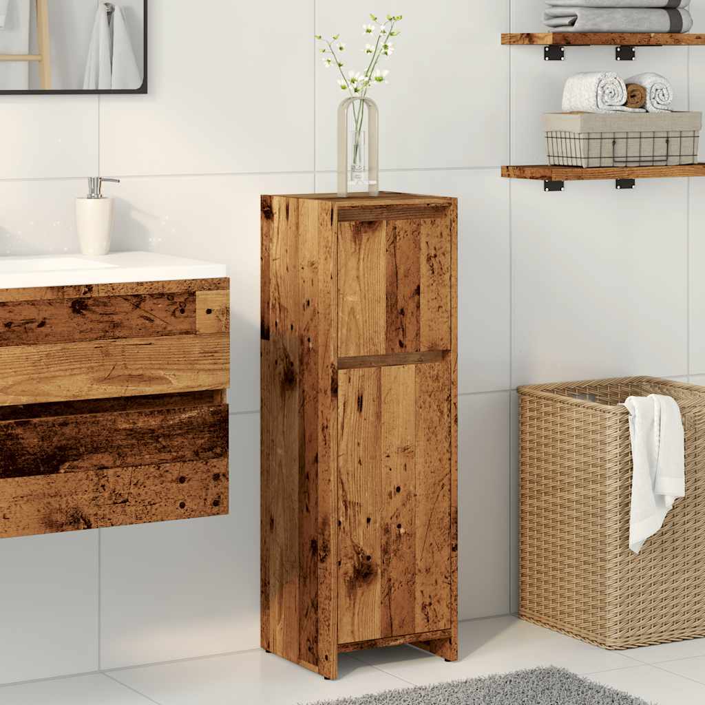 Rustic 30x30x95 cm Bathroom Cabinet, Old Wood Finish