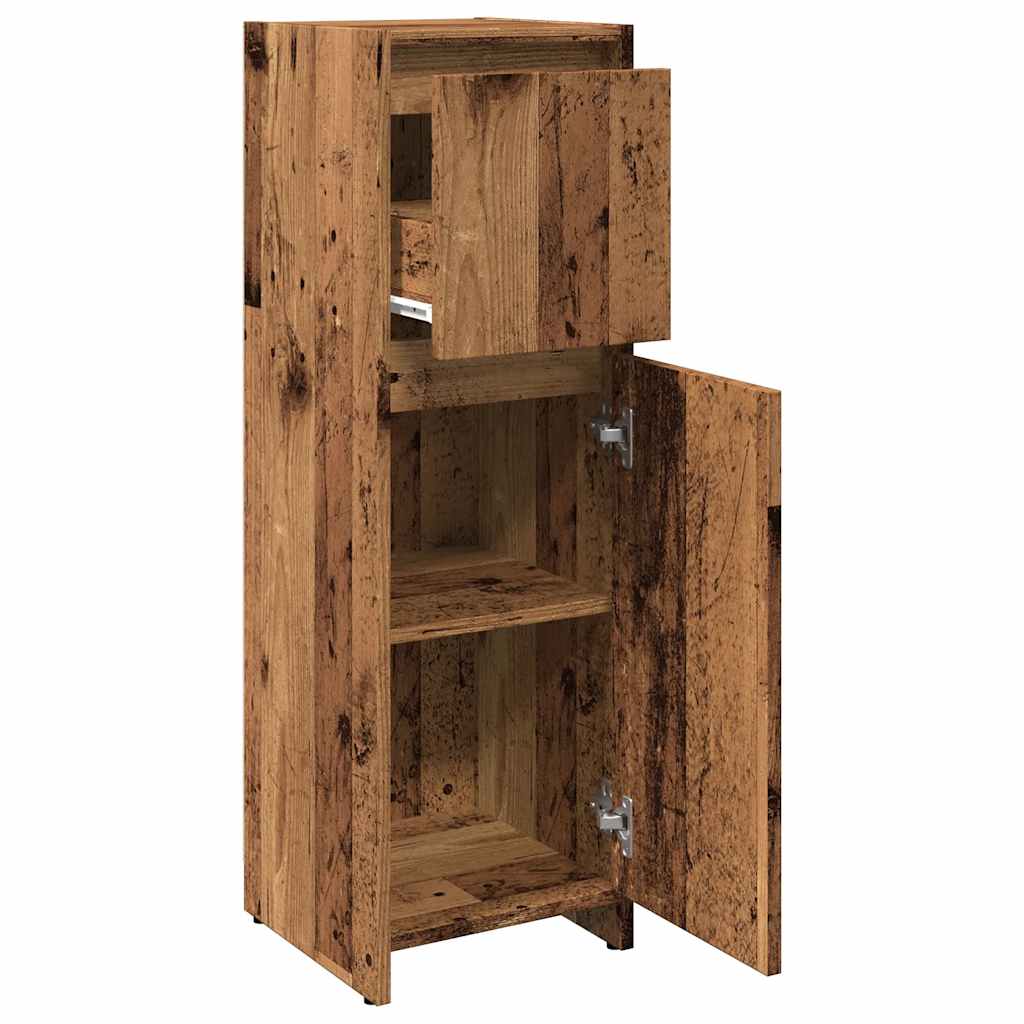 Rustic 30x30x95 cm Bathroom Cabinet, Old Wood Finish
