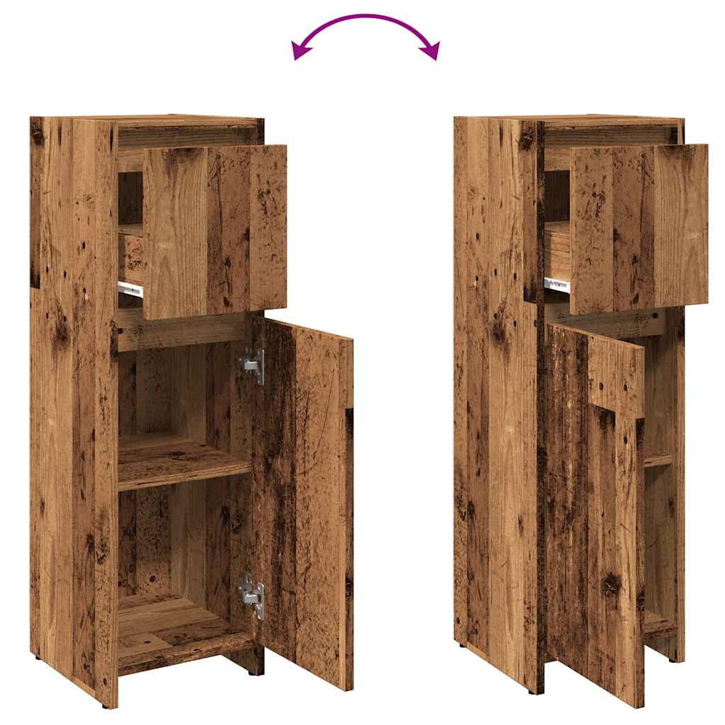 Rustic 30x30x95 cm Bathroom Cabinet, Old Wood Finish