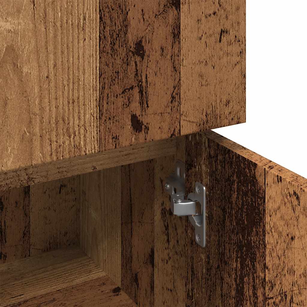 Rustic 30x30x95 cm Bathroom Cabinet, Old Wood Finish