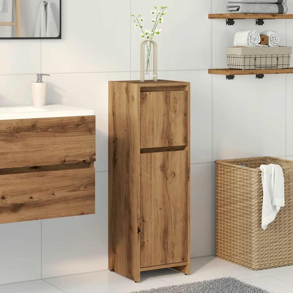 Artisan Oak Bathroom Cabinet, Engineered Wood, 30x30x95 cm