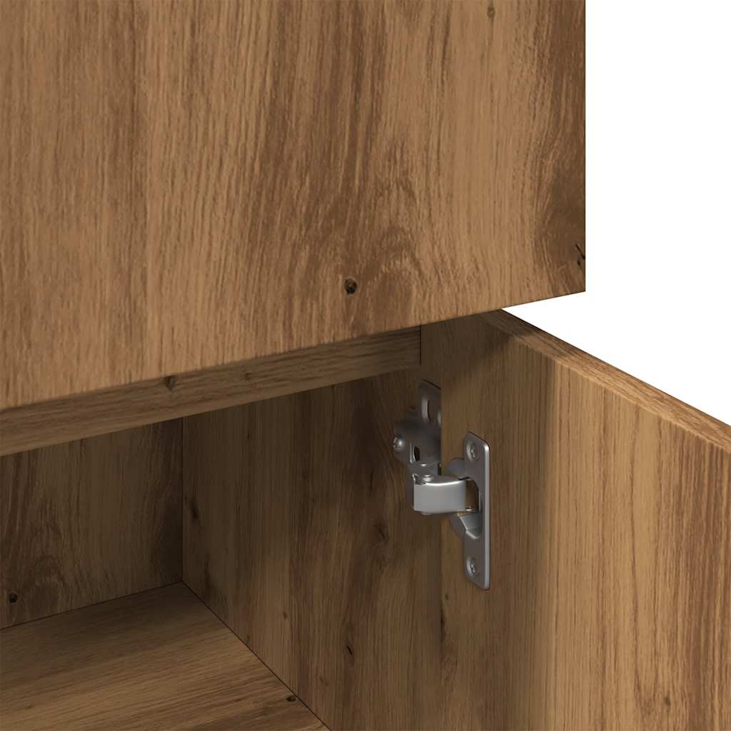 Artisan Oak Bathroom Cabinet, Engineered Wood, 30x30x95 cm