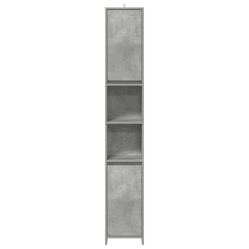 Concrete Grey Bathroom Cabinet, Engineered Wood, 30x30x183.5 cm