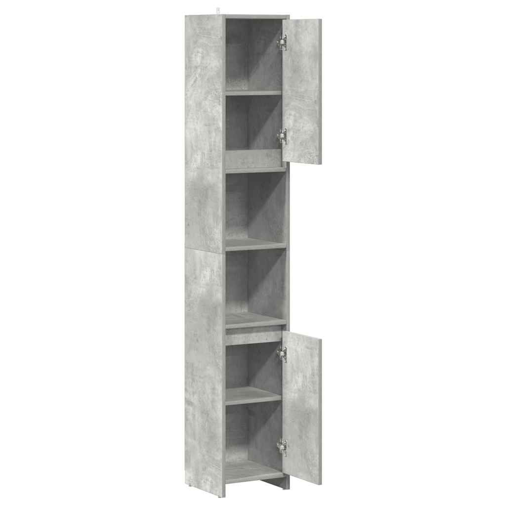 Concrete Grey Bathroom Cabinet, Engineered Wood, 30x30x183.5 cm