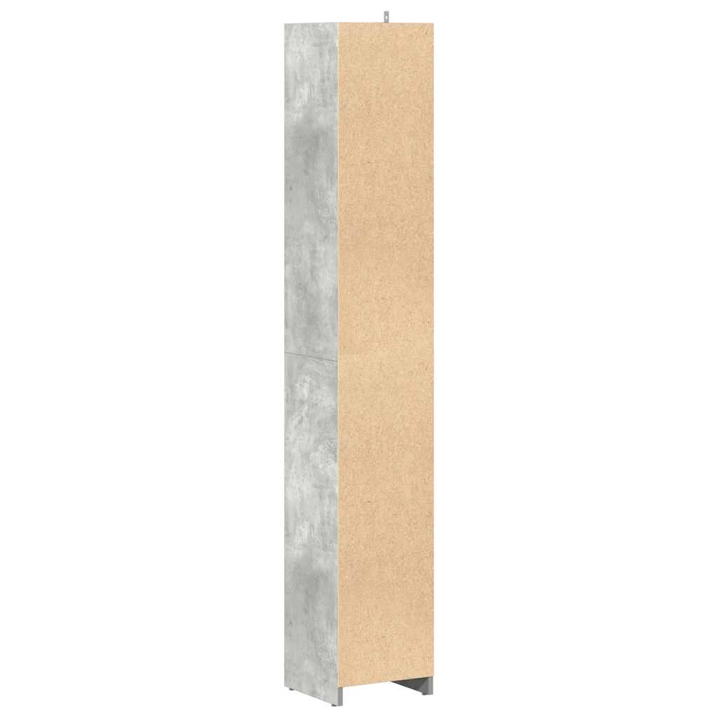 Concrete Grey Bathroom Cabinet, Engineered Wood, 30x30x183.5 cm