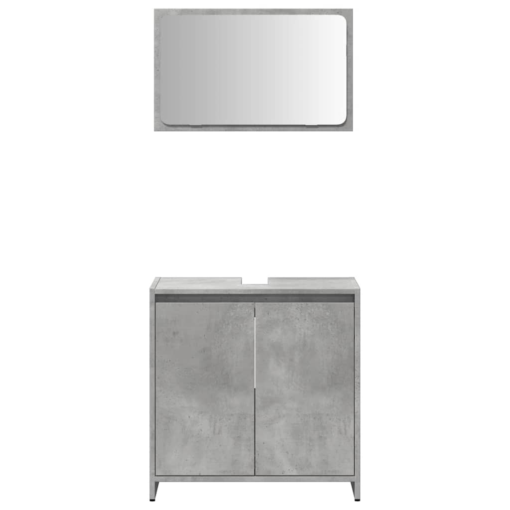 Concrete Grey Engineered Wood Bathroom Set - 2 Piece Furniture