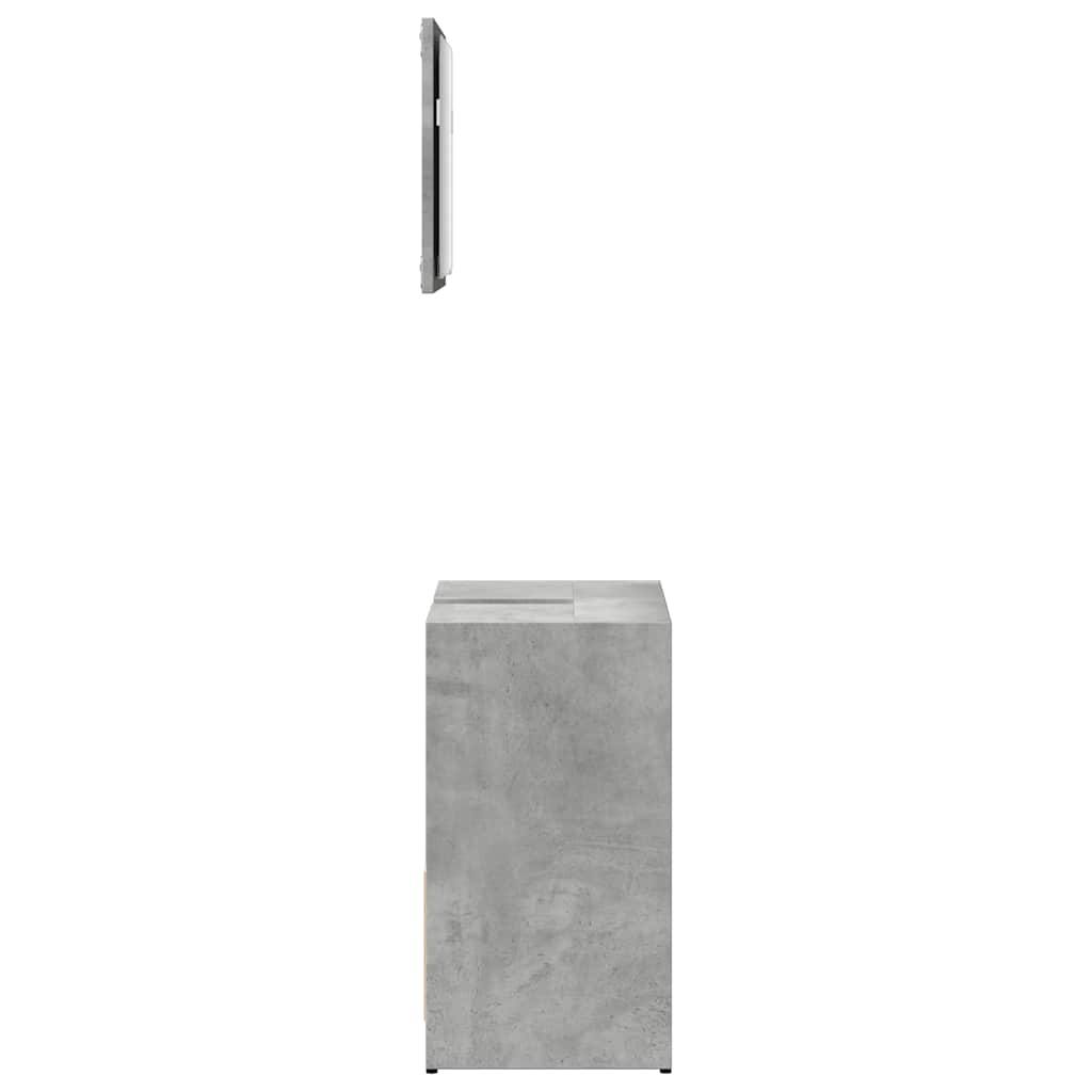 Concrete Grey Engineered Wood Bathroom Set - 2 Piece Furniture