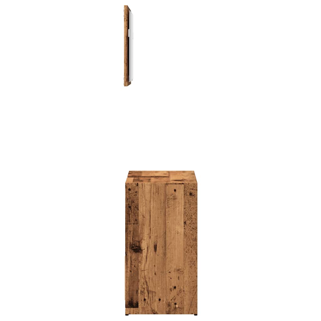 Vintage Style 2-Piece Bathroom Furniture Set, Old Engineered Wood