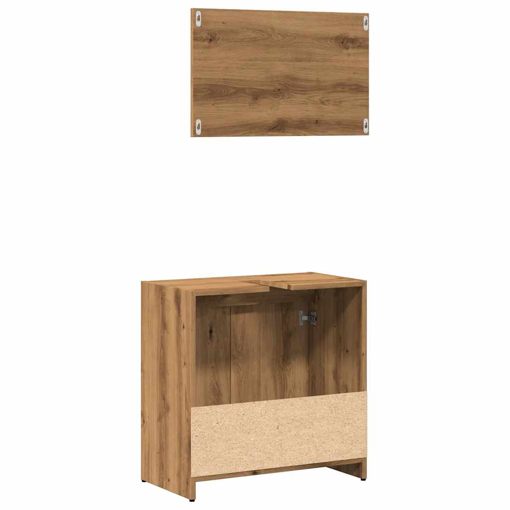 Artisan Oak 2-Piece Bathroom Set - Engineered Wood Elegance