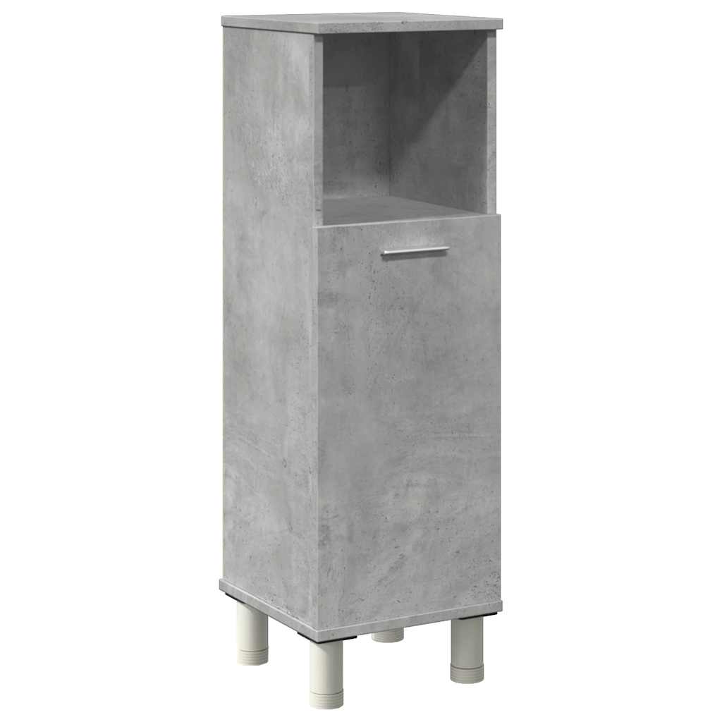 Compact Concrete Grey Bathroom Cabinet, Engineered Wood, 30x30x95 cm