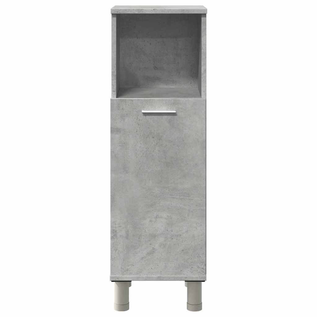 Compact Concrete Grey Bathroom Cabinet, Engineered Wood, 30x30x95 cm
