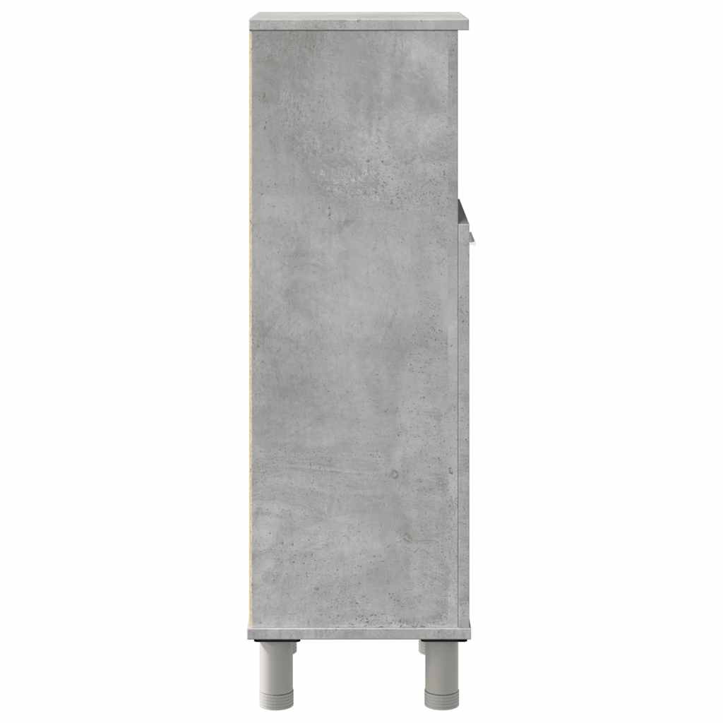 Compact Concrete Grey Bathroom Cabinet, Engineered Wood, 30x30x95 cm