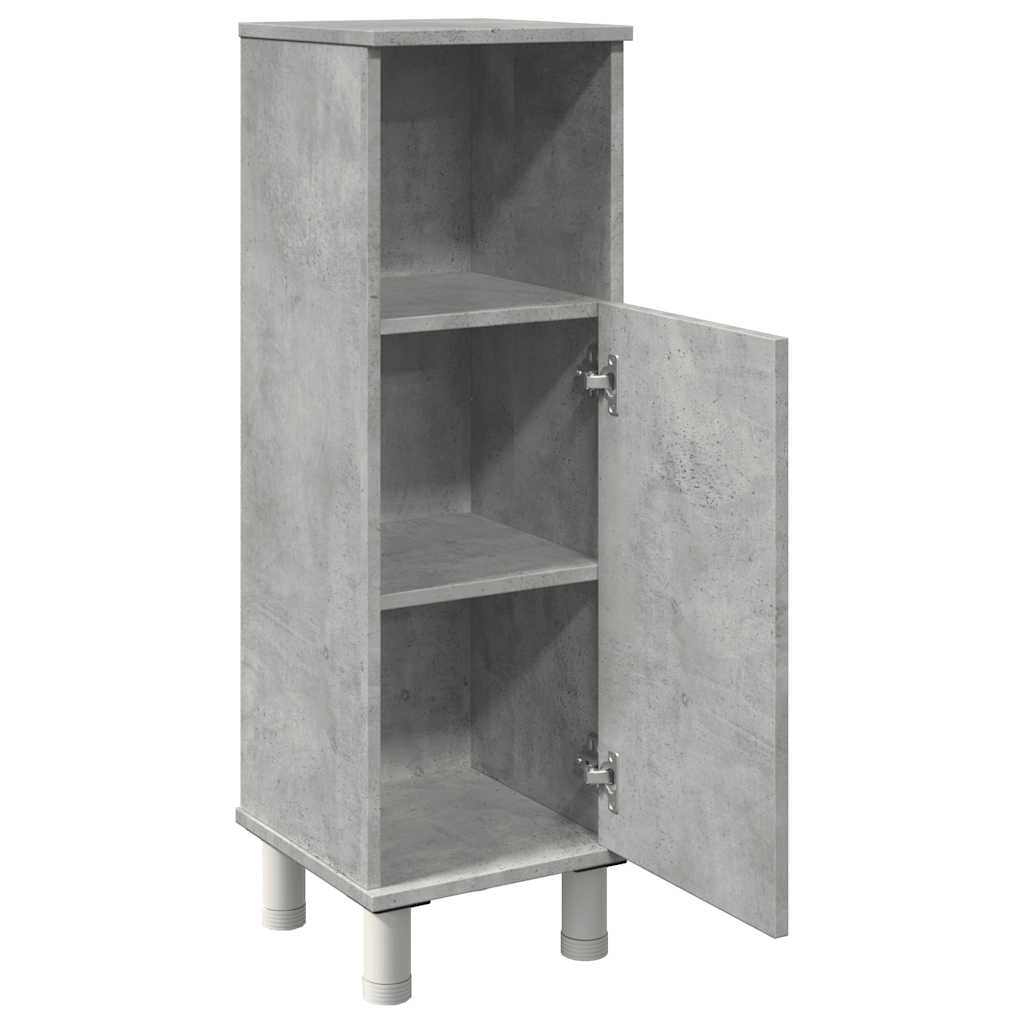 Compact Concrete Grey Bathroom Cabinet, Engineered Wood, 30x30x95 cm